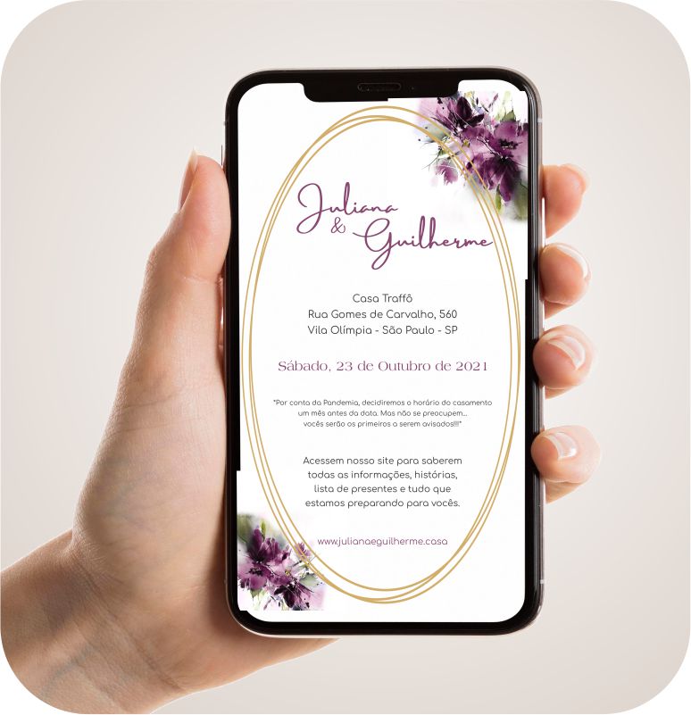 Convite Virtual Floral para Casamento