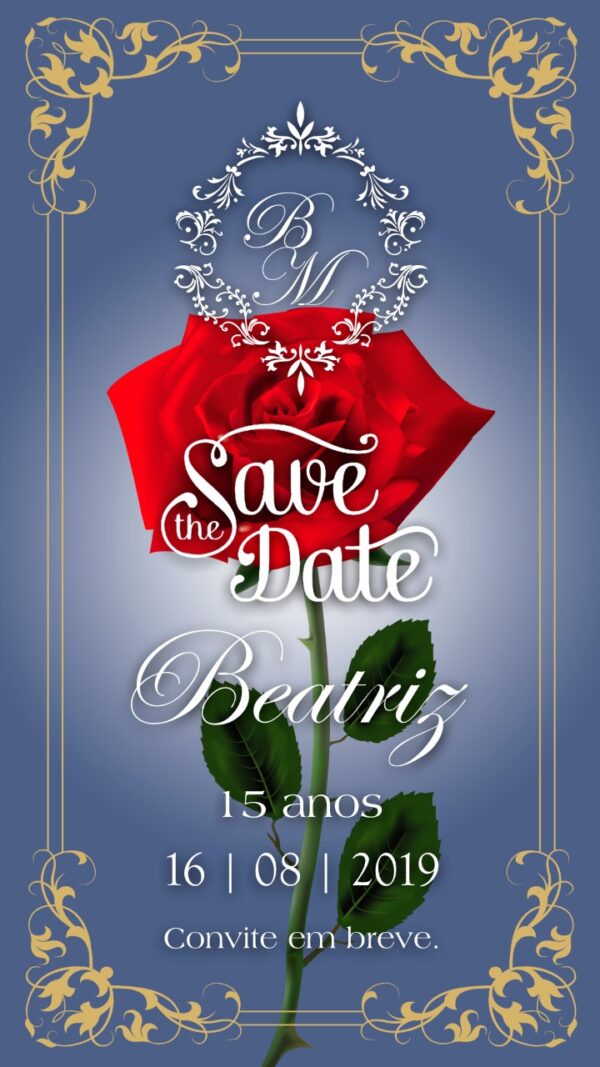 Save the Date 15 anos A Bela e a Fera