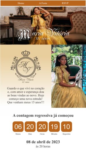 Site para 15 anos Estilo Princesa