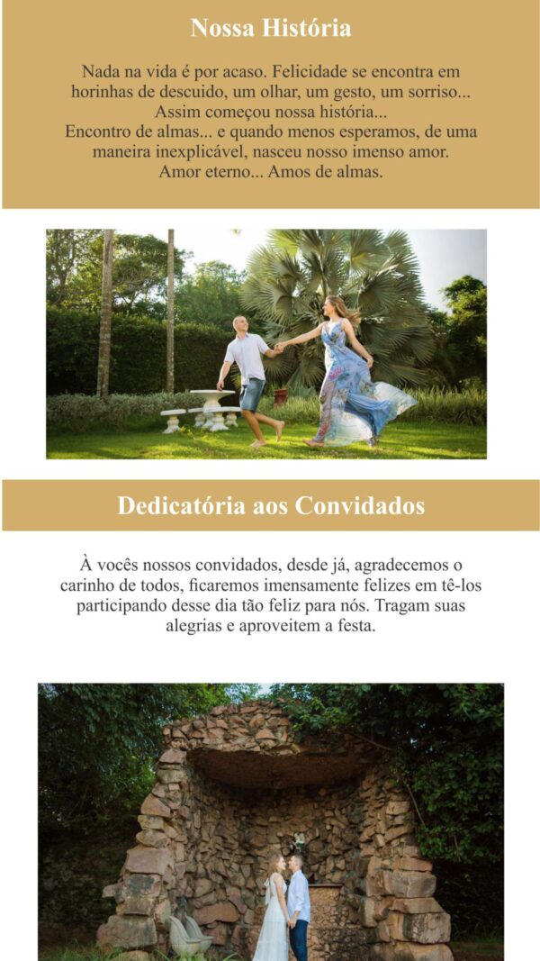 Site para Casamento Floral Verde e Dourado