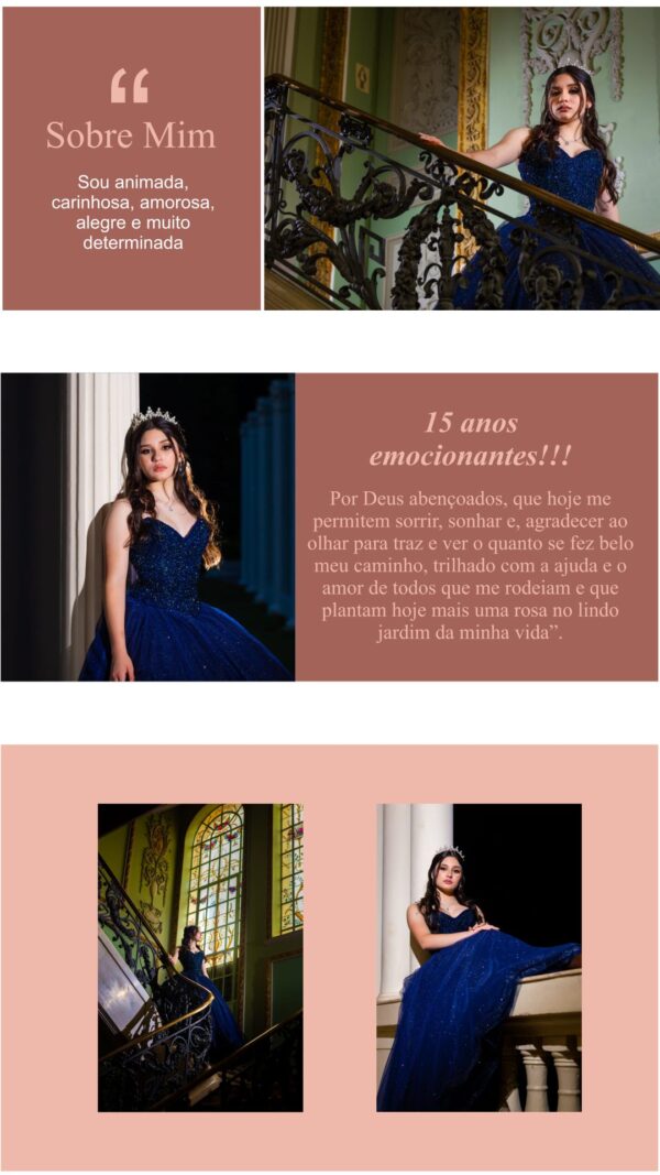 Site para 15 anos Estilo Princesa cor Salmão