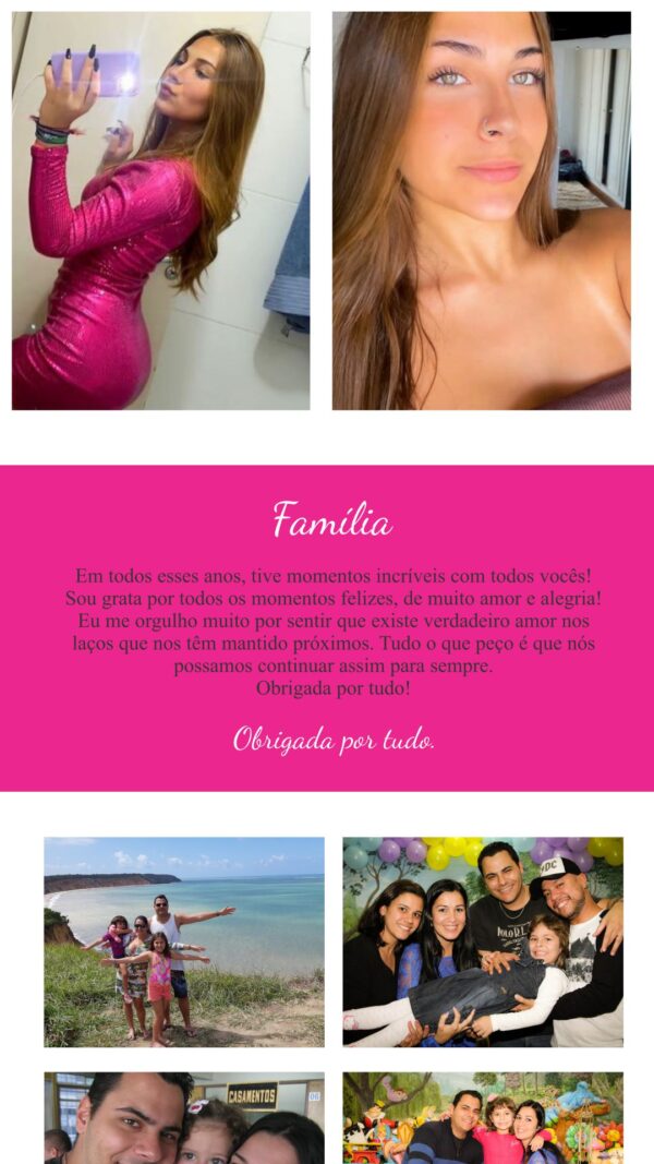 Site para Debutante cor Pink