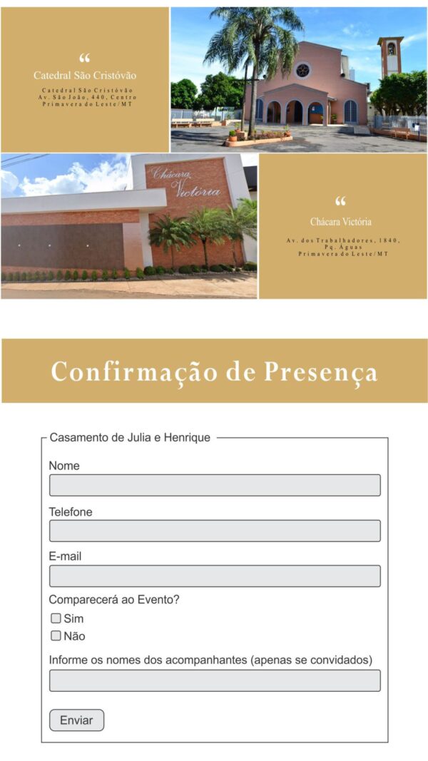 Site para Casamento Floral Verde e Dourado