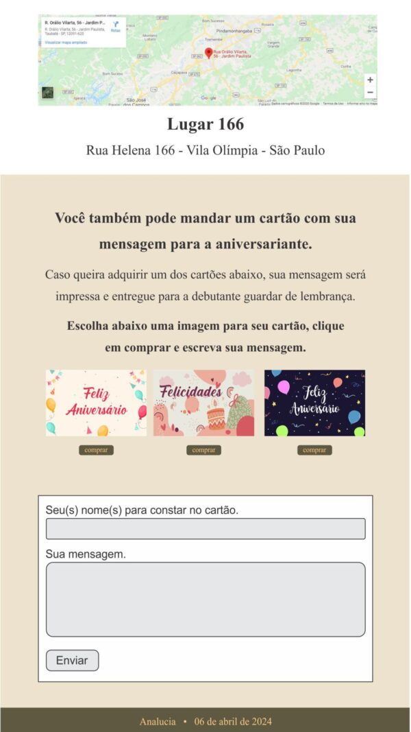 Site para Festa de 50 anos Verde e Dourado