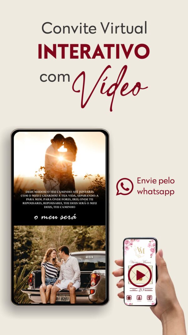 Convite Virtual com Vídeo para Casamento