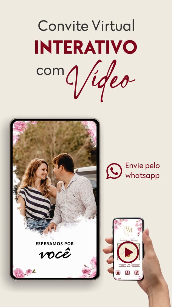 Convite Virtual com Vídeo para Casamento