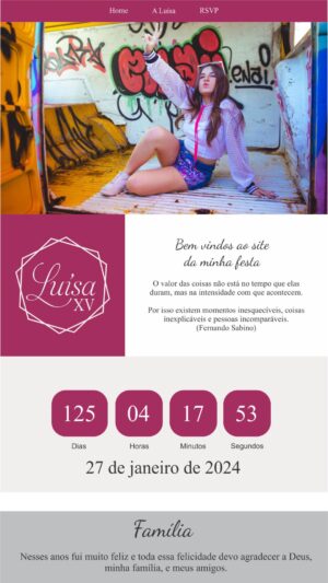 Site para 15 anos Preto e Pink