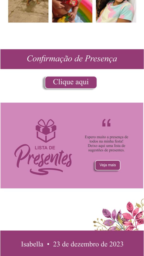 Site para festa de 10 anos