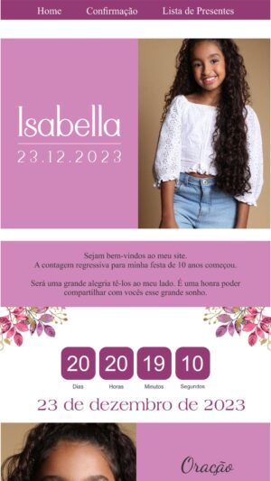 Site para festa de 10 anos