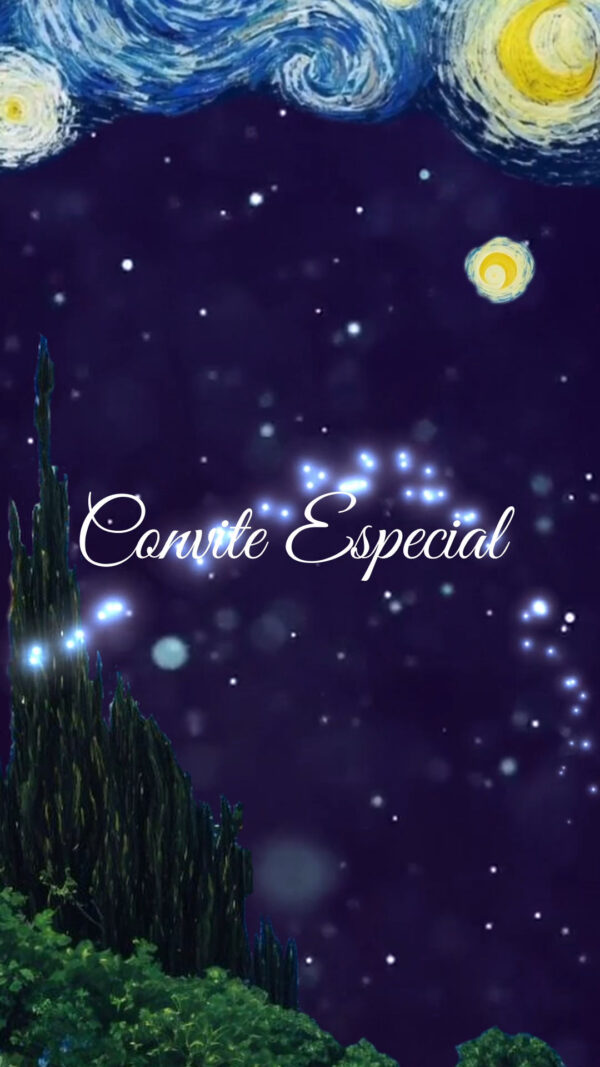 Convite Virtual 15 anos Tema Noite Estrelada