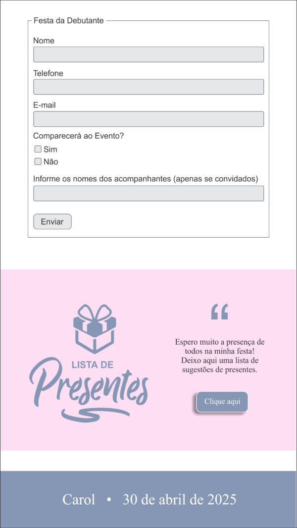 Convite Virtual Tema Jardim Secreto